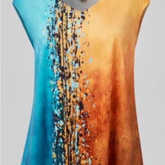 Ombre Tank Top Color Block Casual Regular Fit - Picture 2 of 5